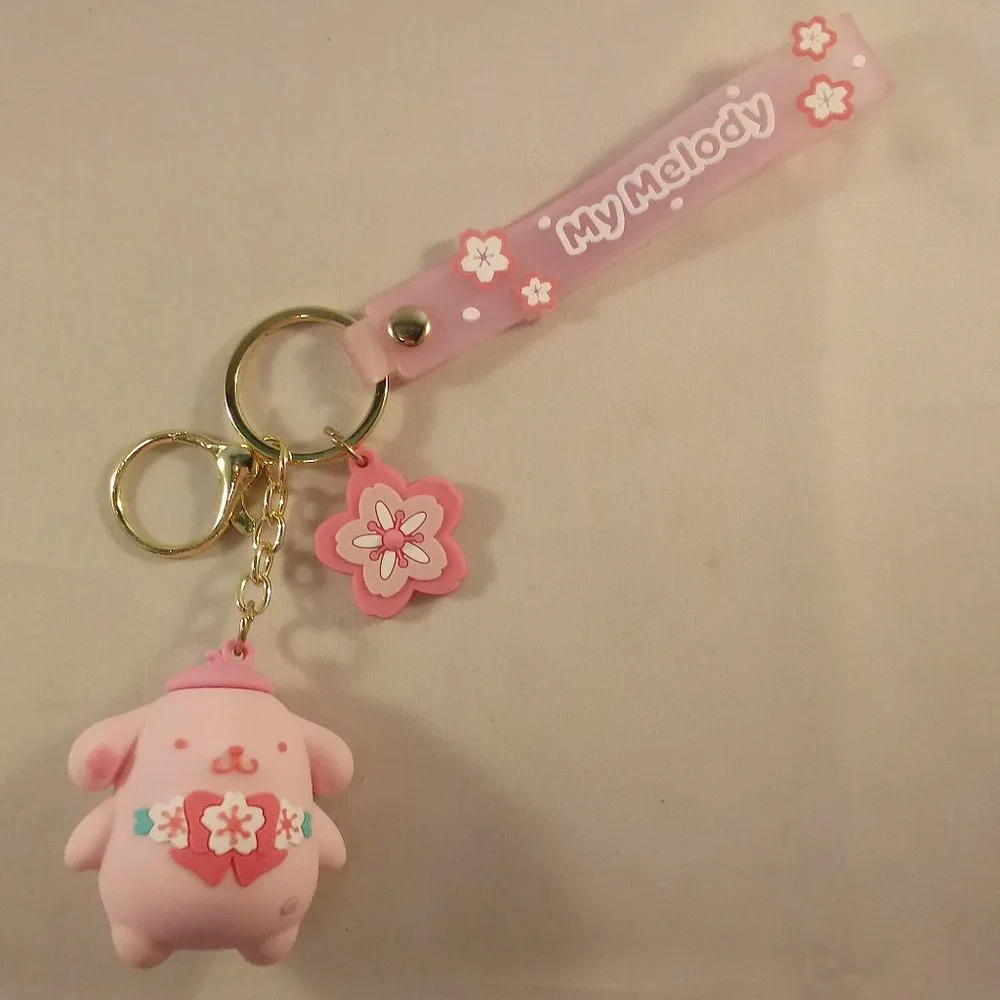 My Melody Pompompurin Key Chain Key Ring Cute Figurine Character Keychain